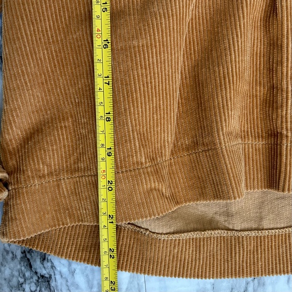 7 for all mankind women’s size medium mustard corduroy button up jacket shacket - Picture 8 of 9